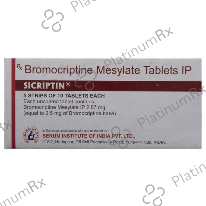 Sicriptin 2.5mg Tablet 10s