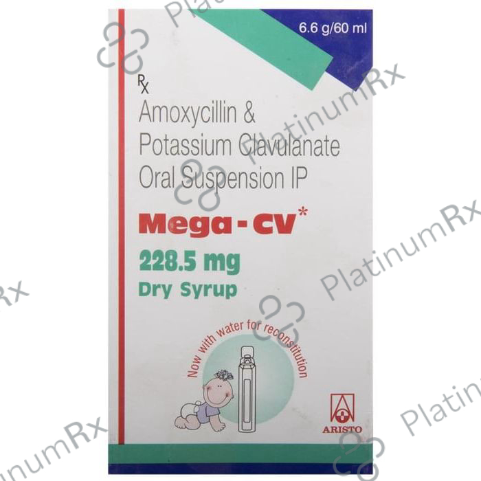 Mega-CV 228.5mg Dry Syrup 60 Powder for Oral Suspension