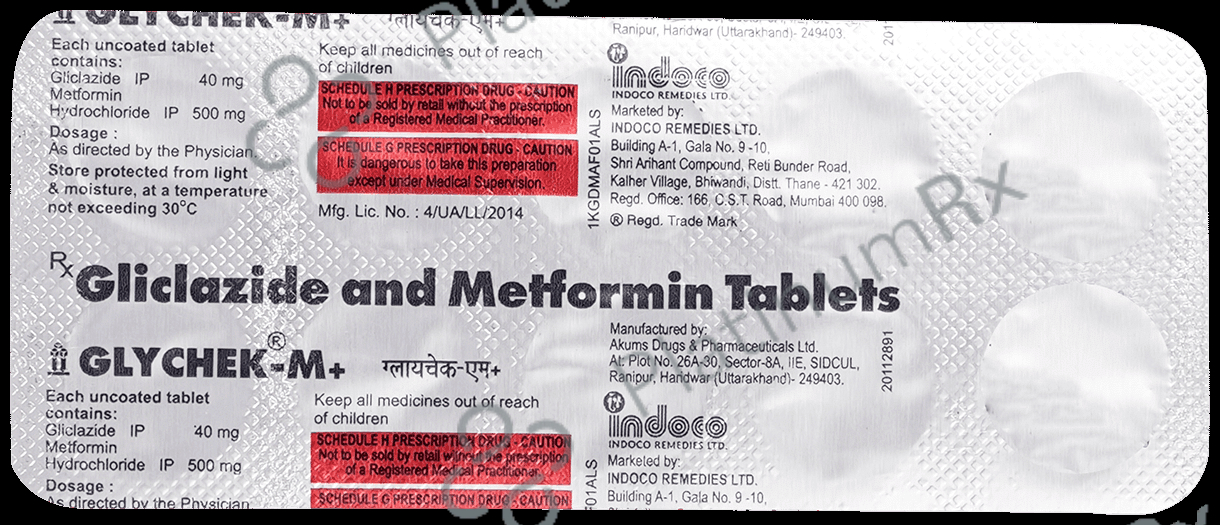 Glychek M Plus 40/500mg Tablet 10s