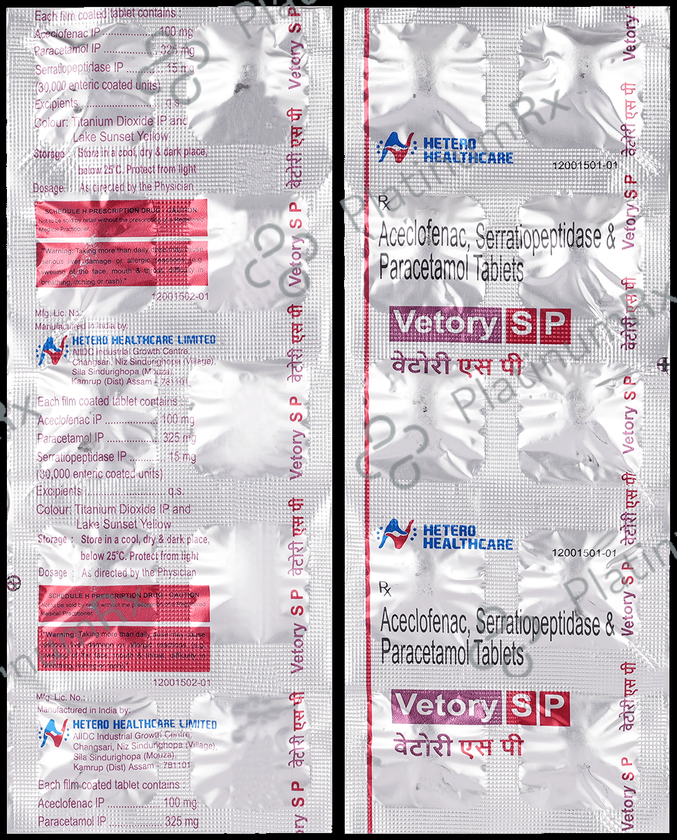 Vetory SP 100/325/15mg Tablet 10s