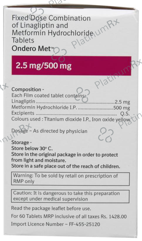 Ondero Met 2.5/500mg Tablet 10s