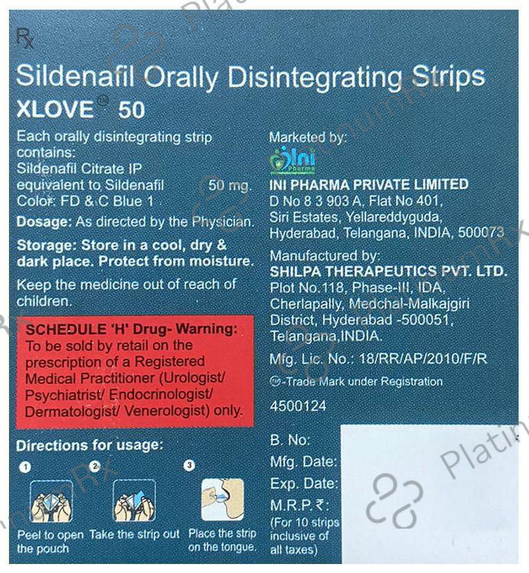 Xlove Orally Disintegrating Strip 10 Disintegrating Strip