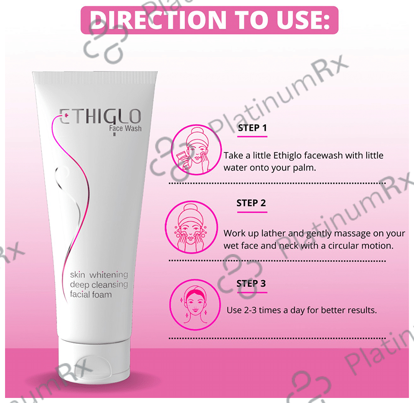 Ethiglo Face Wash - Skin Whitening & Deep Cleansing Facial Foam