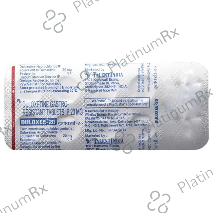 Duloxee 20 Tablet