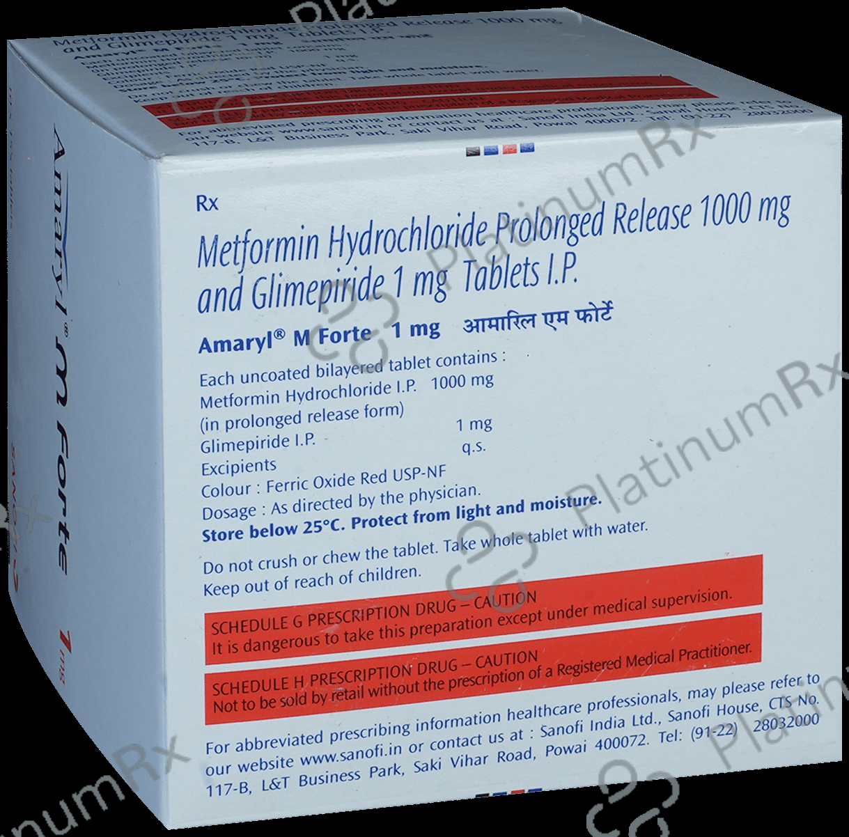 Amaryl M Forte 1/1000mg Tablet PR 15s