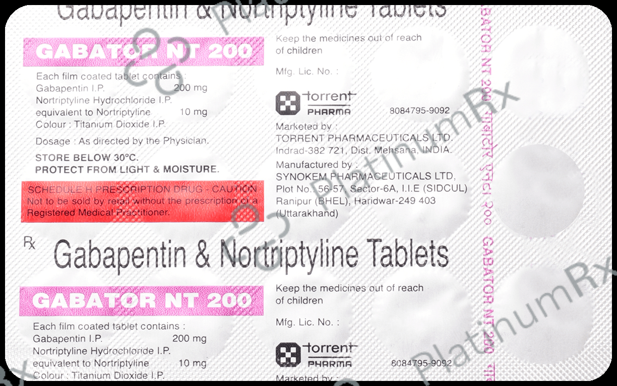 Gabator NT 200/10mg Tablet 15s