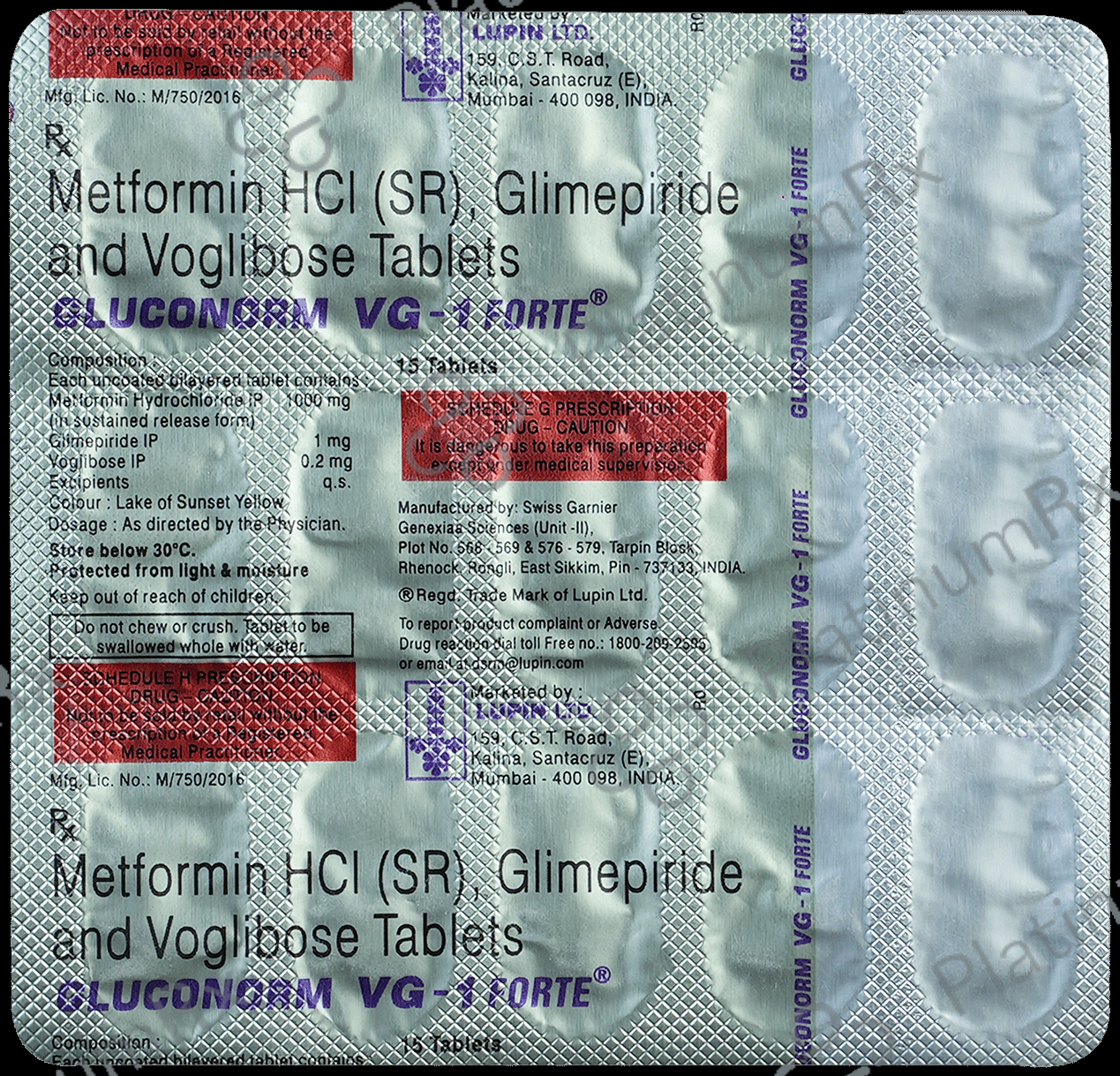 Gluconorm VG 1 Forte Tablet SR 15s