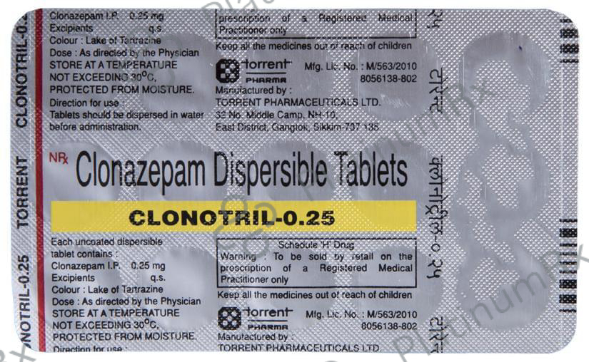 Clonotril 0.25mg Tablet DT 15 tablets