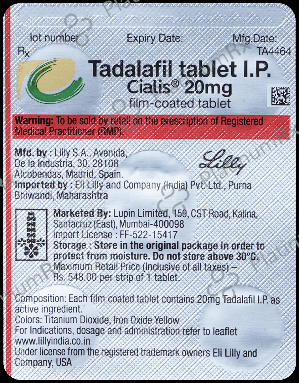 Cialis 20mg Tablet 1s
