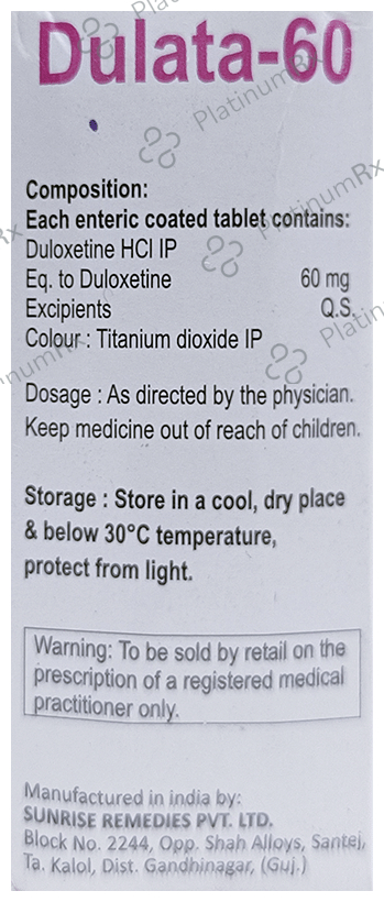 Dulata 60mg Tablet 10s