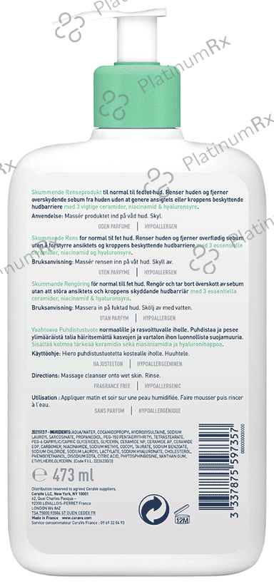 CeraVe Foaming Cleanser for Normal & Oily Skin 473 ml
