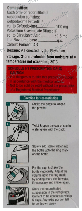 Podxetil CV 100 Oral Suspension Mango
