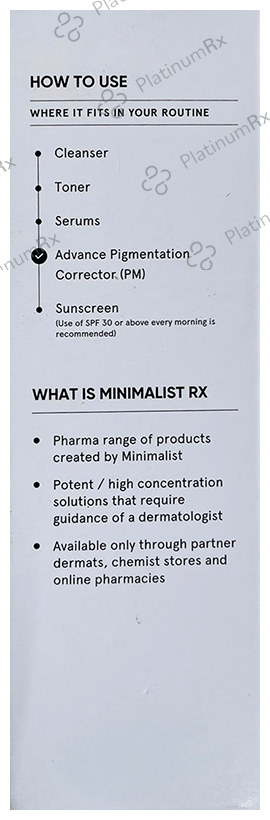 Minimalist Rx Advance Pigmentation Corrector Face Cream