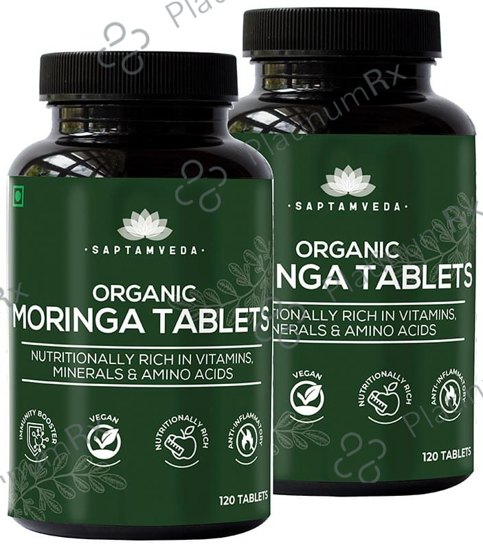 Saptamveda Organic Moringa Tablet (120 Each) 2 bottles