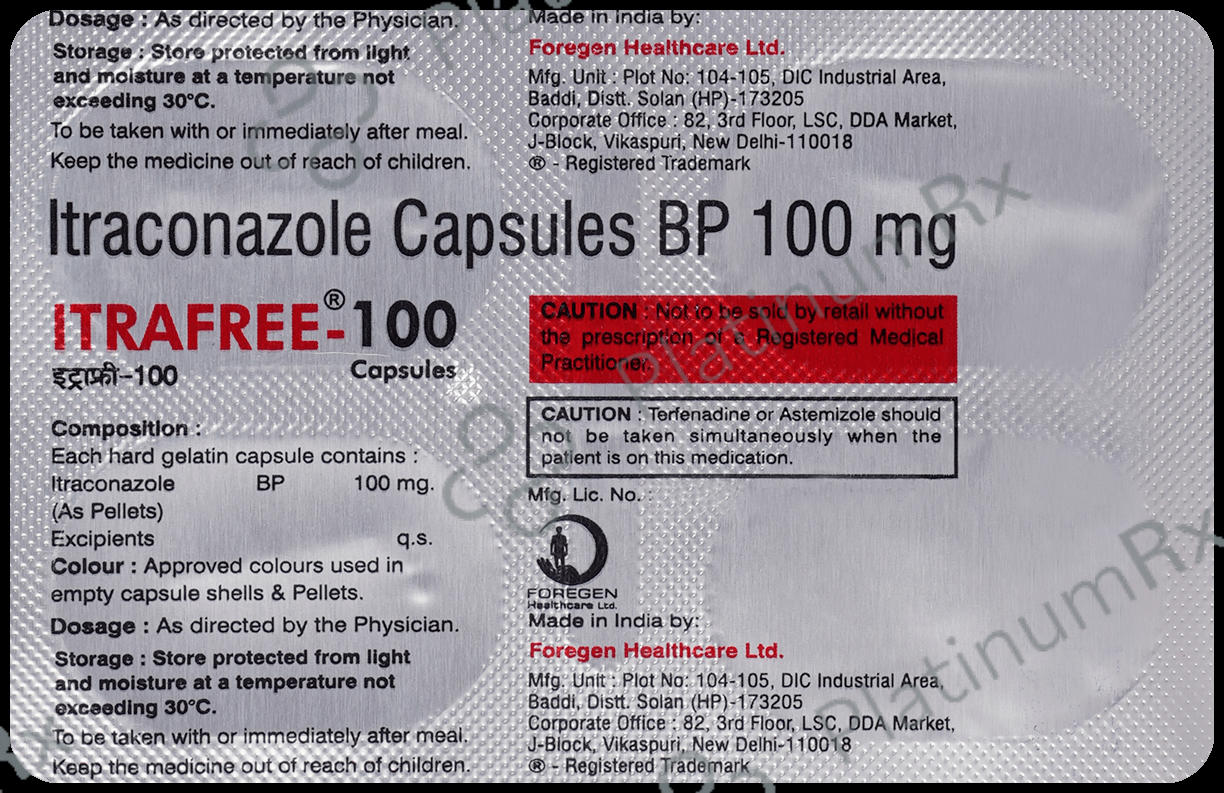 Itrafree 100mg Capsule 4 capsules