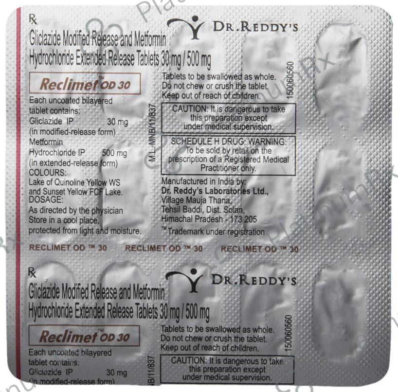 Reclimet OD 30/500mg Tablet ER 15s