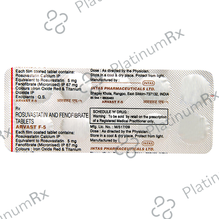 Arvast F 5/67mg Tablet 10s