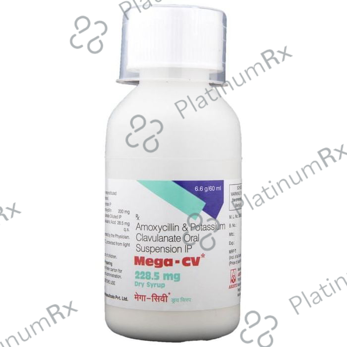 Mega-CV 228.5mg Dry Syrup 60 Powder for Oral Suspension
