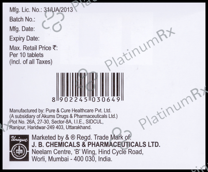 Cilacar TM 10/50/40mg Tablet ER 10s