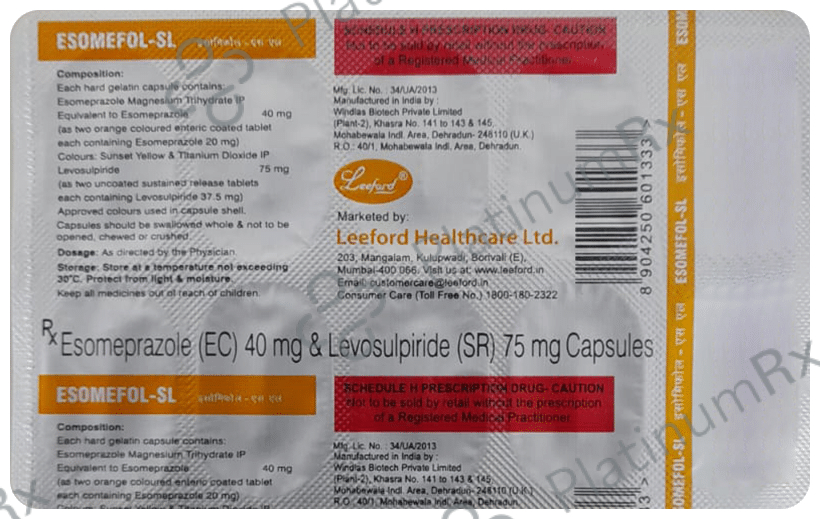 Esomefol SL 75/40mg Capsule SR 10s
