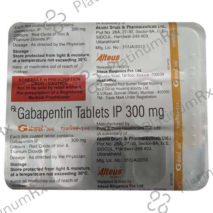 Gabapax 300mg Tab 15's