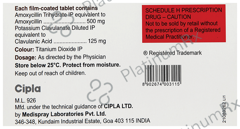 Omniclav 625mg Tablet 6s
