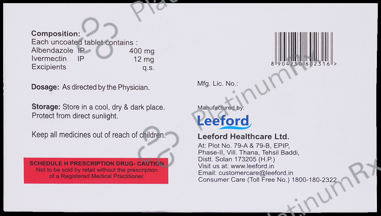 Abendol Plus 12mg/400mg Tablet