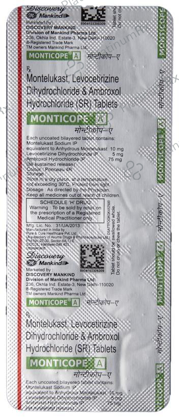 Monticope A 75/5/10mg Tablet SR 10s