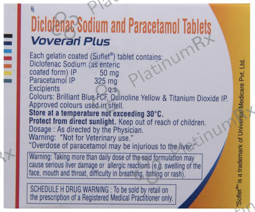 Voveran Plus 50/325mg Tablet 10s