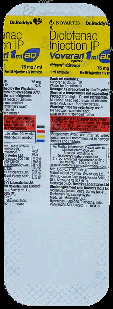 Voveran AQ 75mg Injection 1ml