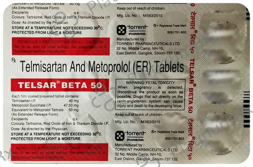 Telsar Beta 50 47.5/40mg Tablet ER 15s