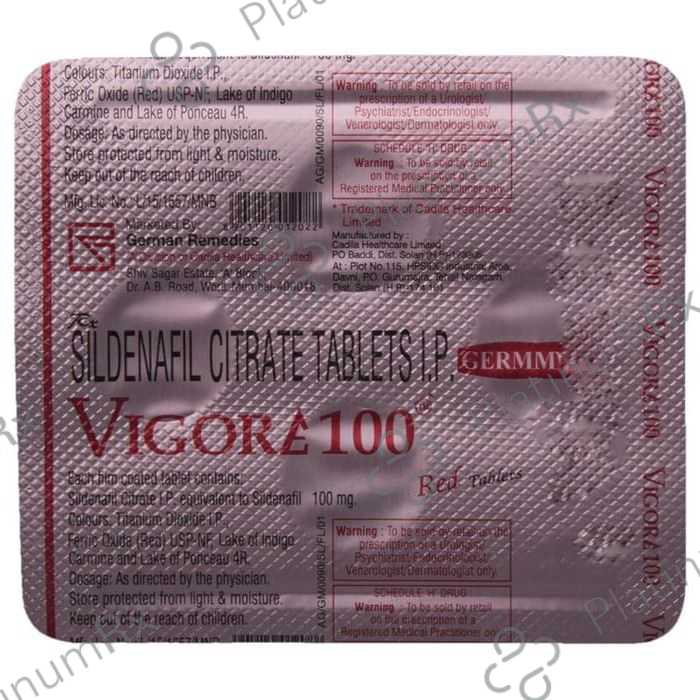 Vigore 100mg Red Tablet 4s