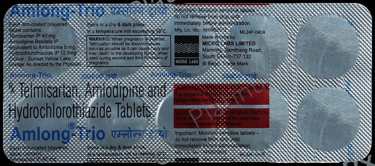 Amlong Trio 5/12.5/40mg Tablet 10s