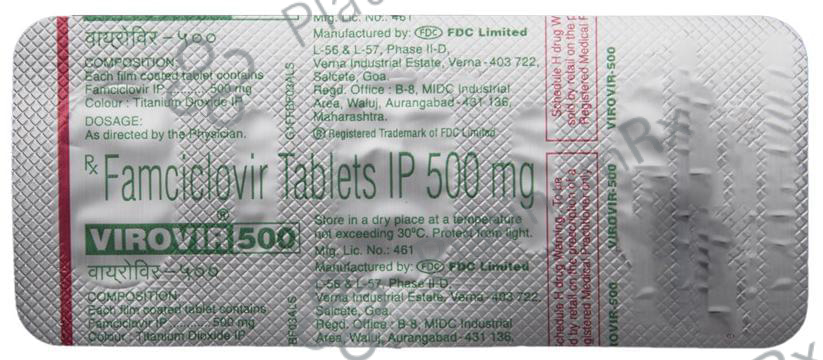 Virovir 500mg Tablet 3s