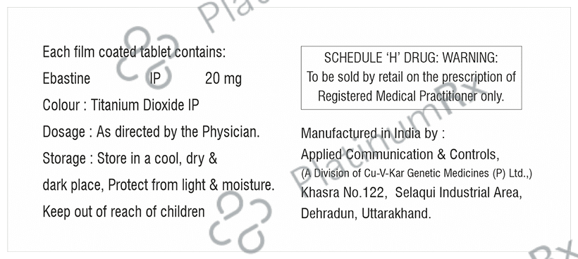 Evastin 20mg Tablet