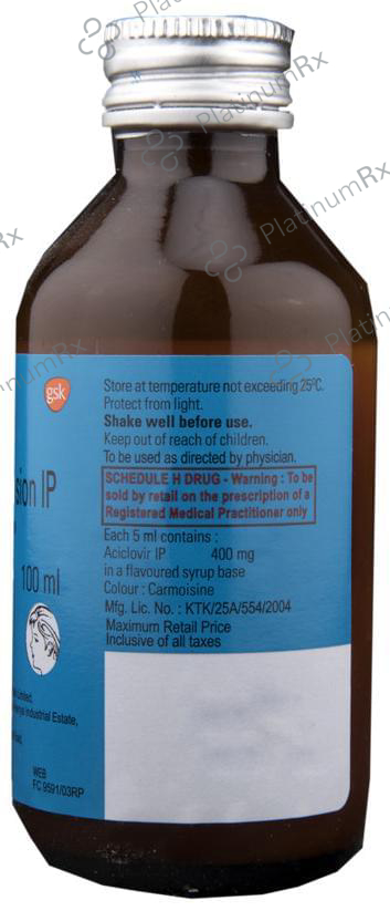 Zovirax 400mg Oral Suspension 100ml