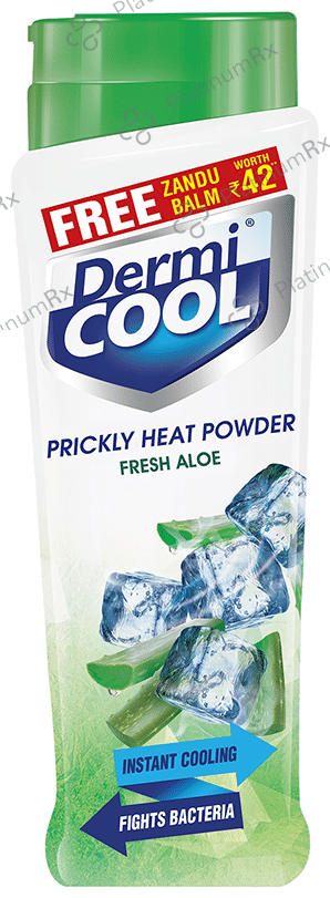 Dermi Cool Prickly Heat Powder Fresh Aloe with 8ml Zandu Balm Free
