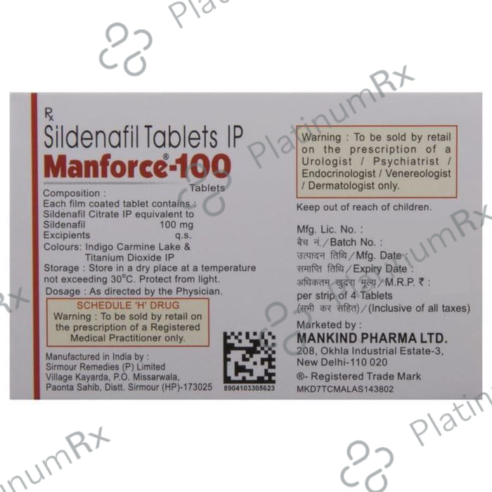 Manforce 100mg Tablet 4s