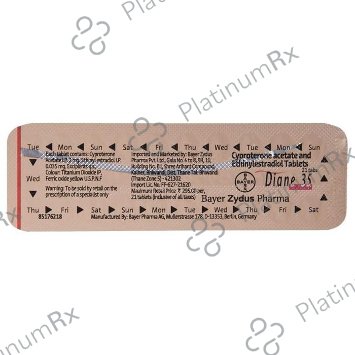 Diane 2/0.035mg Tablet 21s