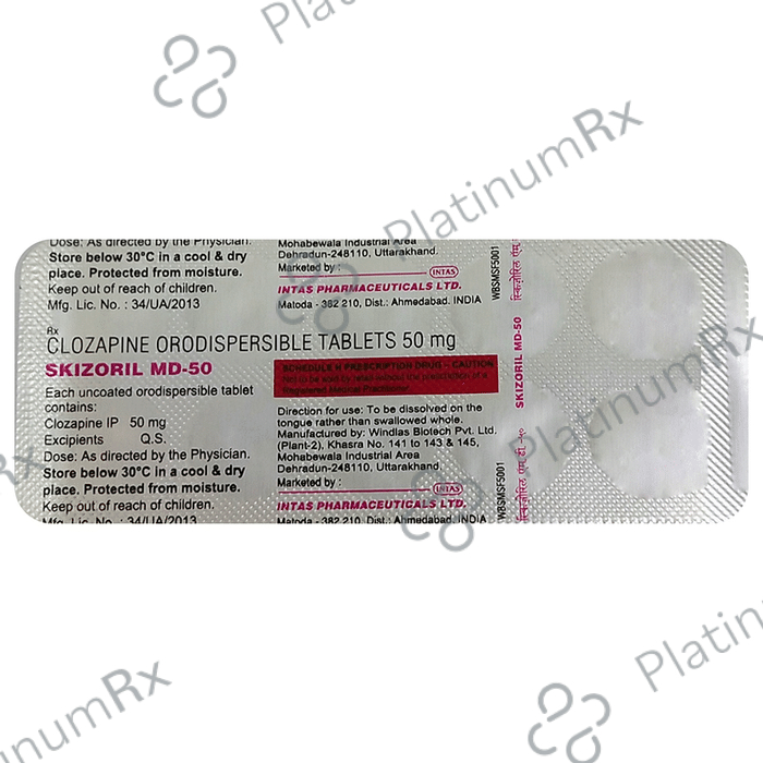 Skizoril 50mg Tablet 10s