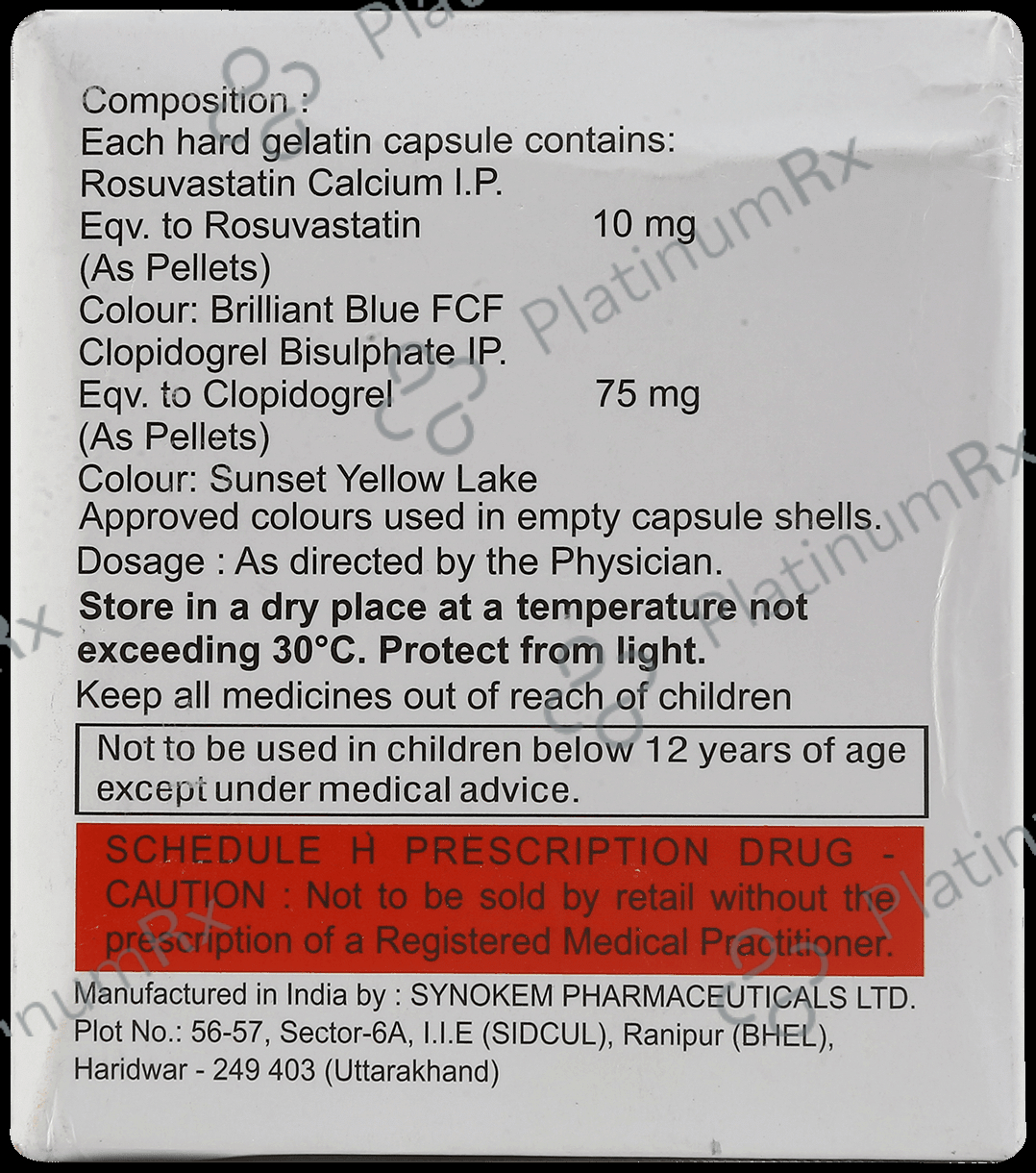 Cardirose CV 10/75mg Capsule 10s
