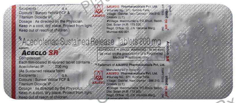 Aceclo SR 200mg Tablet 10s