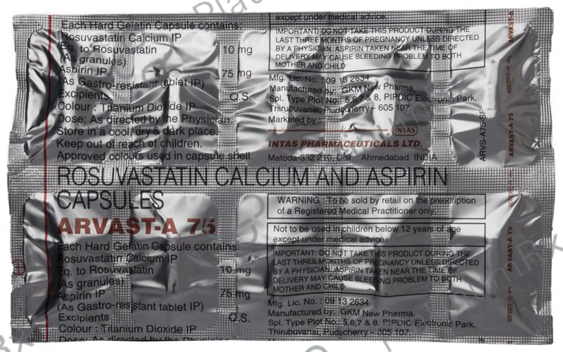 Arvast A 75/10mg Capsule 10s