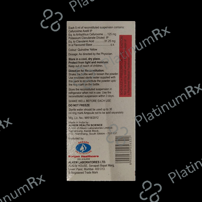 Zocef CV 125/31.25mg Dry Syrup 30ml
