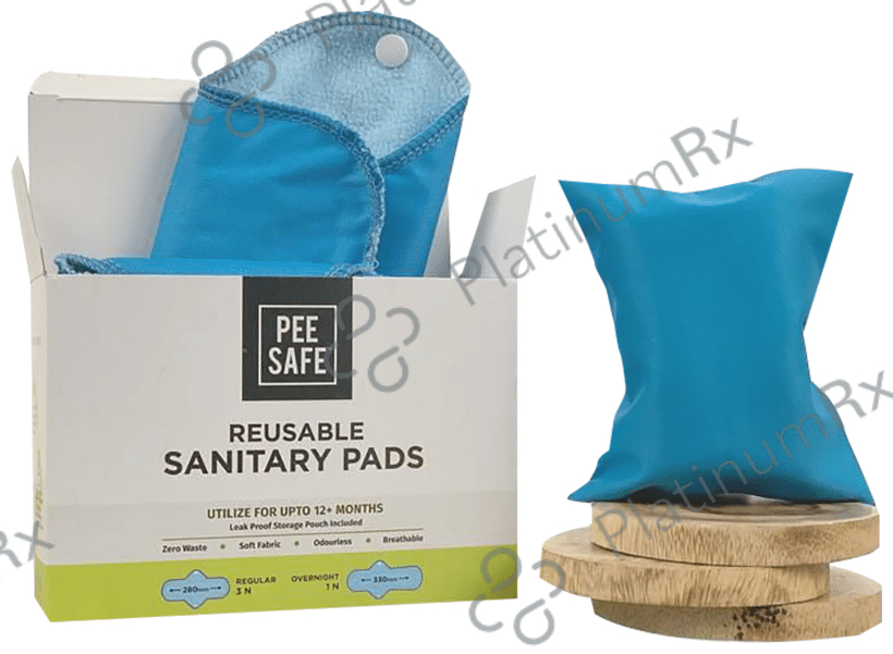Pee Safe Reusable Sanitary Pad ( 3 Regular Pad + 1 Overnight Pad + 1 Leak Proof Pouch) 2 kit