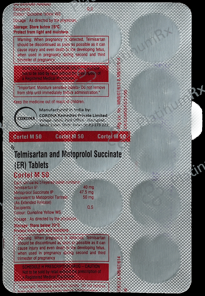 Cortel M 47.5/40mg Tablet ER 15s
