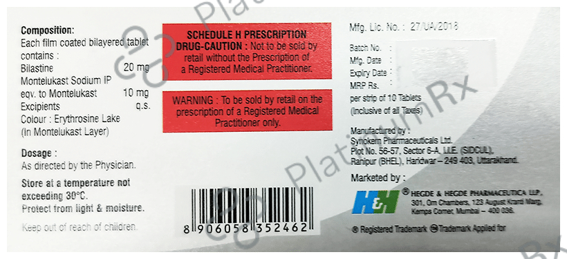 Bilatis M 20/10mg Tablet 10s
