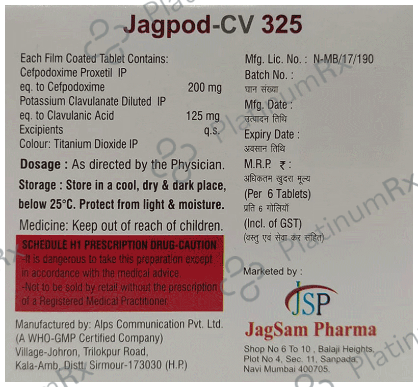 Jagpod CV 200mg/125mg Tablet