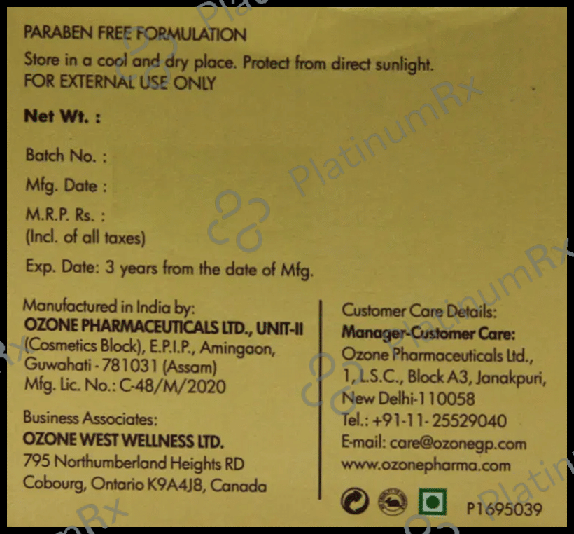 Ozone Glo Radiance Complexion Awakening Gel 200 gm