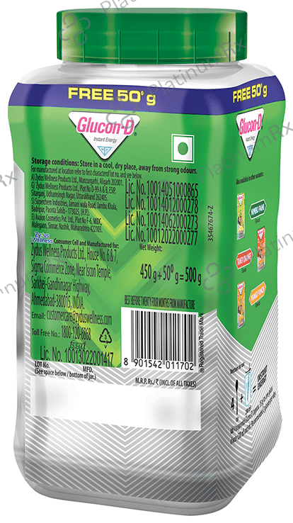 Glucon-D with Glucose, Calcium, Vitamin C & Sucrose - Flavour
